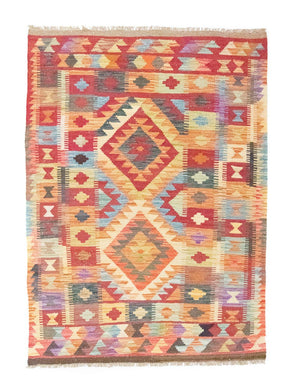 Kelim-tæppe - orientalsk - 151 x 106 cm - flerfarvet