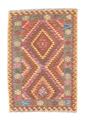 Kelim-tæppe - orientalsk - 152 x 106 cm - brun
