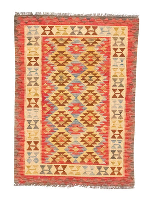 Kelim-tæppe - orientalsk - 145 x 104 cm - rød