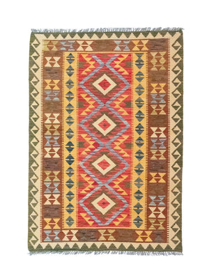 Kelim-tæppe - orientalsk - 154 x 107 cm - grøn