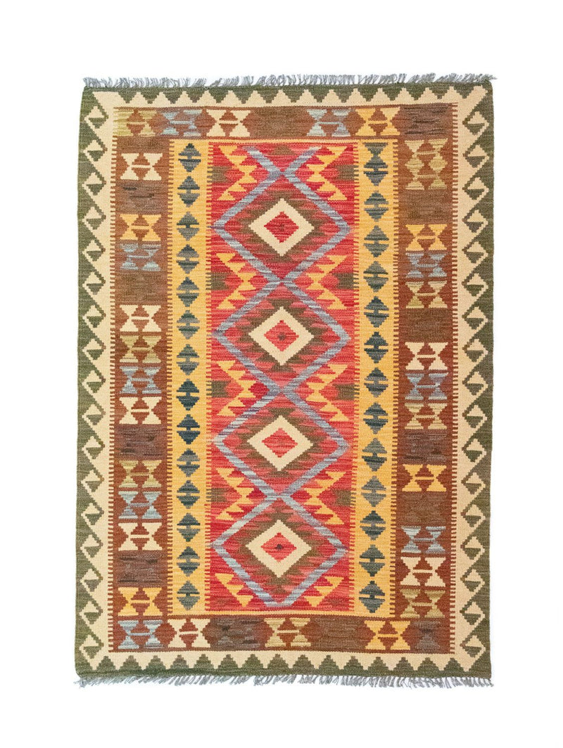 Kelim-tæppe - orientalsk - 154 x 107 cm - grøn