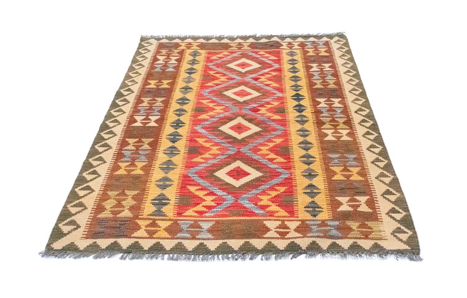 Kelim-tæppe - orientalsk - 154 x 107 cm - grøn