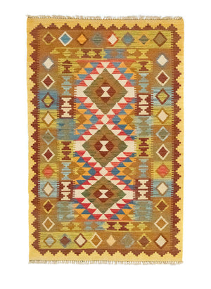 Kelim-tæppe - orientalsk - 159 x 101 cm - beige