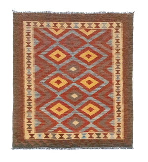 Kelim-tæppe - orientalsk - 161 x 107 cm - brun