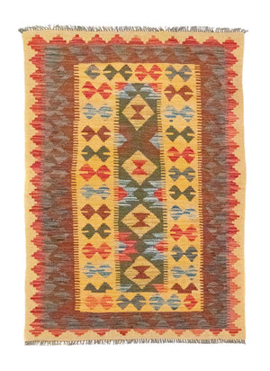 Kelim-tæppe - orientalsk - 149 x 98 cm - gul