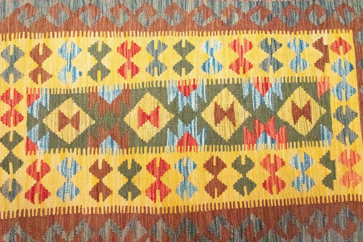 Kelim-tæppe - orientalsk - 149 x 98 cm - gul