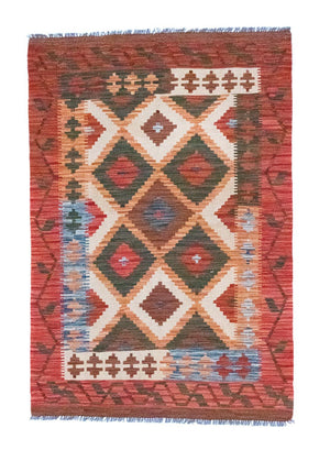 Kelim-tæppe - orientalsk - 152 x 104 cm - flerfarvet