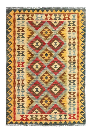 Kelim-tæppe - orientalsk - 156 x 105 cm - grøn
