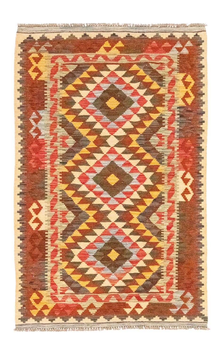 Kelim-tæppe - orientalsk - 168 x 103 cm - gul