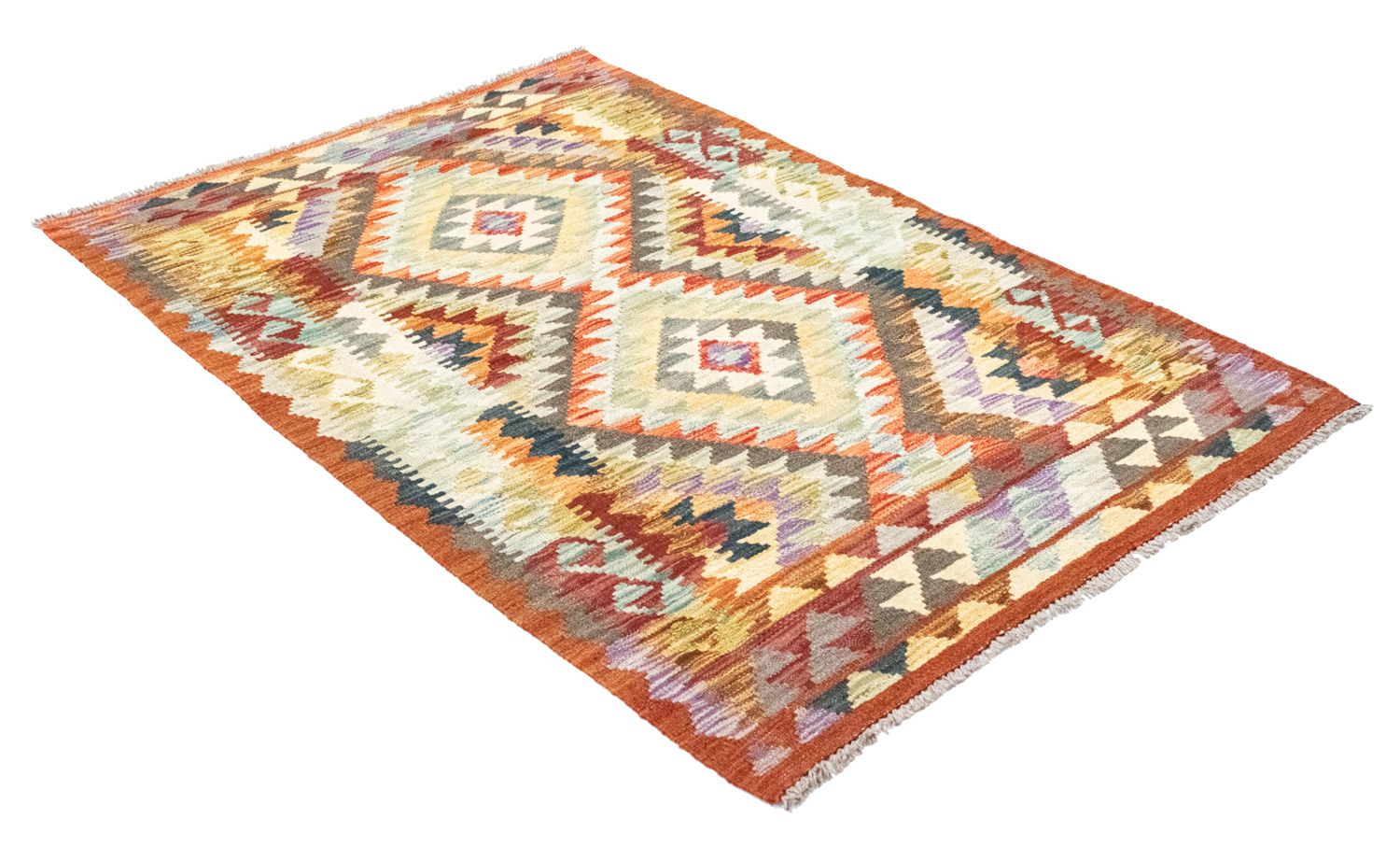 Kelim-tæppe - orientalsk - 147 x 97 cm - orange