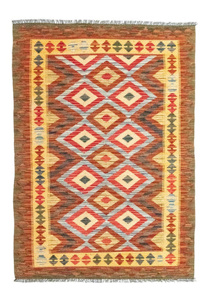 Kelim-tæppe - orientalsk - 154 x 105 cm - orange