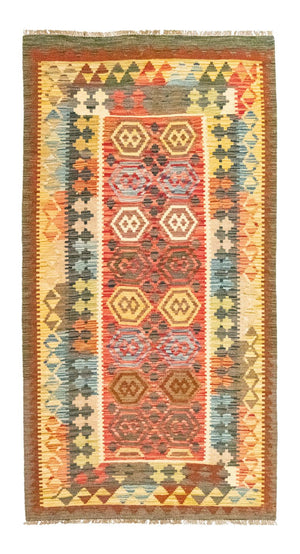 Løber Kelim-tæppe - orientalsk - 197 x 100 cm - orange