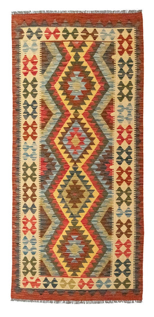 Løber Kelim-tæppe - orientalsk - 209 x 95 cm - beige