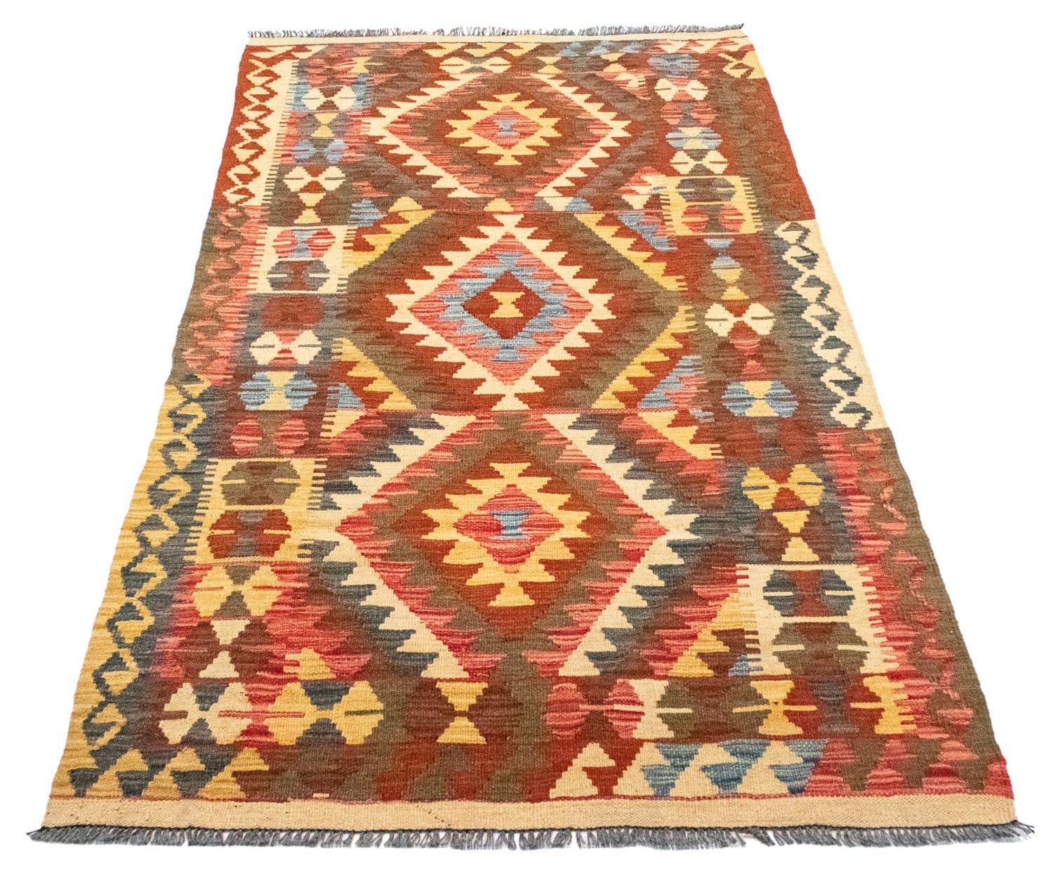 Løber Kelim-tæppe - orientalsk - 192 x 104 cm - orange