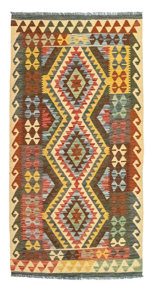 Løber Kelim-tæppe - orientalsk - 204 x 103 cm - flerfarvet