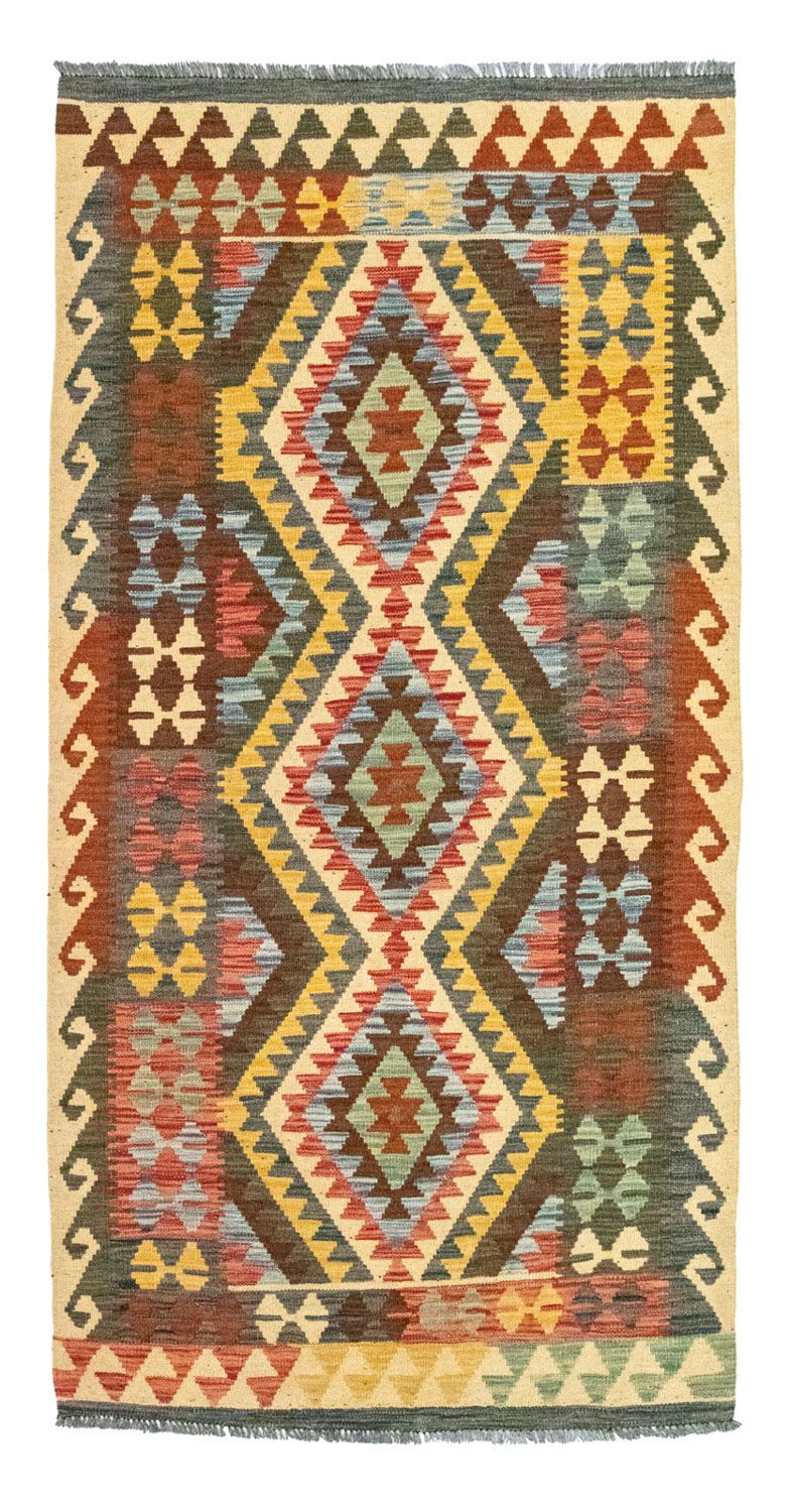 Løber Kelim-tæppe - orientalsk - 204 x 103 cm - flerfarvet