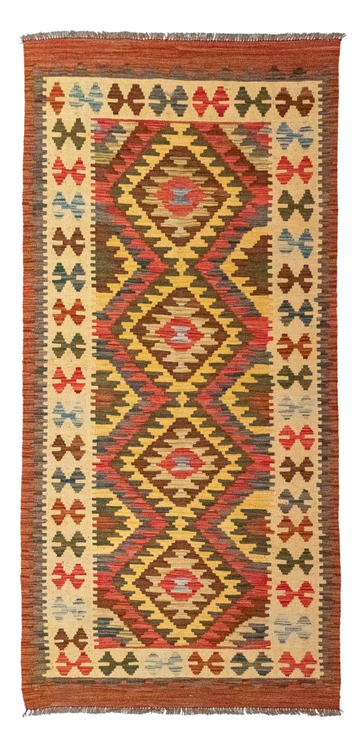 Løber Kelim-tæppe - orientalsk - 204 x 97 cm - orange