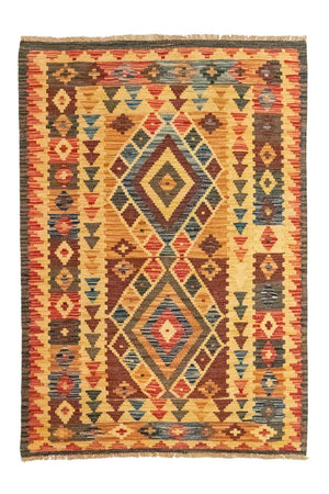 Kelim-tæppe - orientalsk - 127 x 86 cm - gul