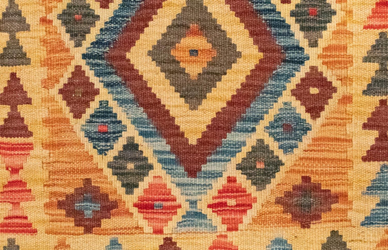 Kelim-tæppe - orientalsk - 127 x 86 cm - gul