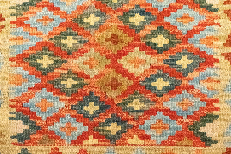 Kelim-tæppe - orientalsk firkantet  - 115 x 106 cm - flerfarvet