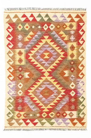 Kelim-tæppe - orientalsk - 117 x 75 cm - rød