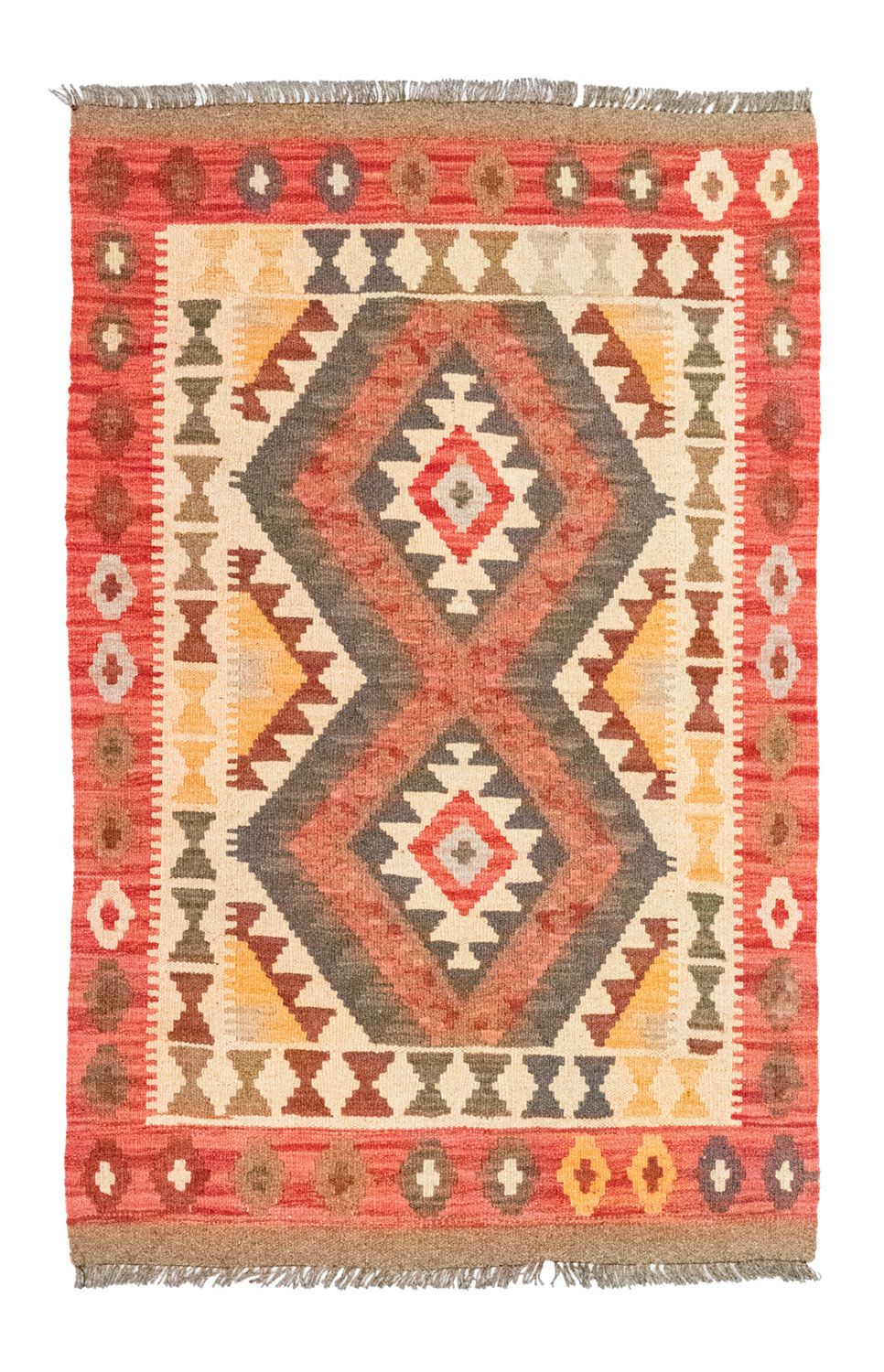 Kelim-tæppe - orientalsk - 120 x 77 cm - orange