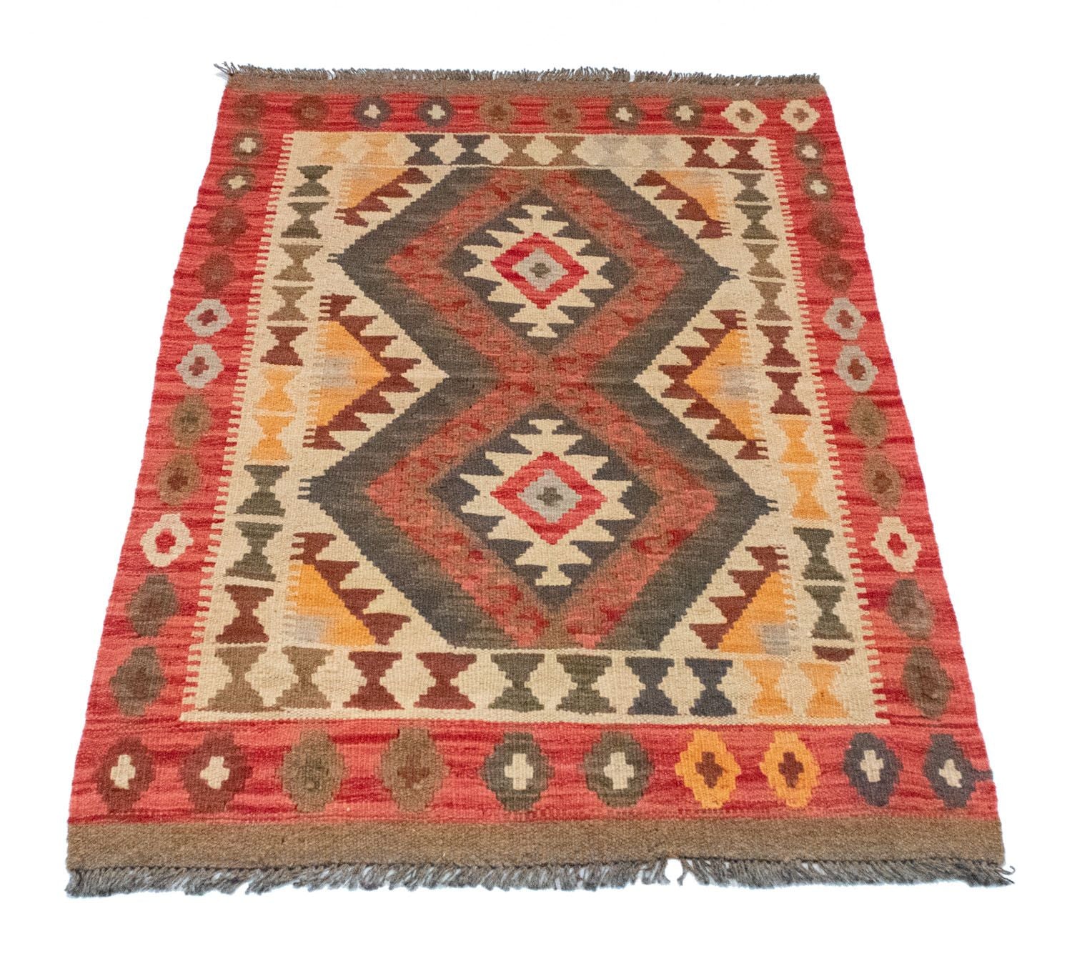 Kelim-tæppe - orientalsk - 120 x 77 cm - orange