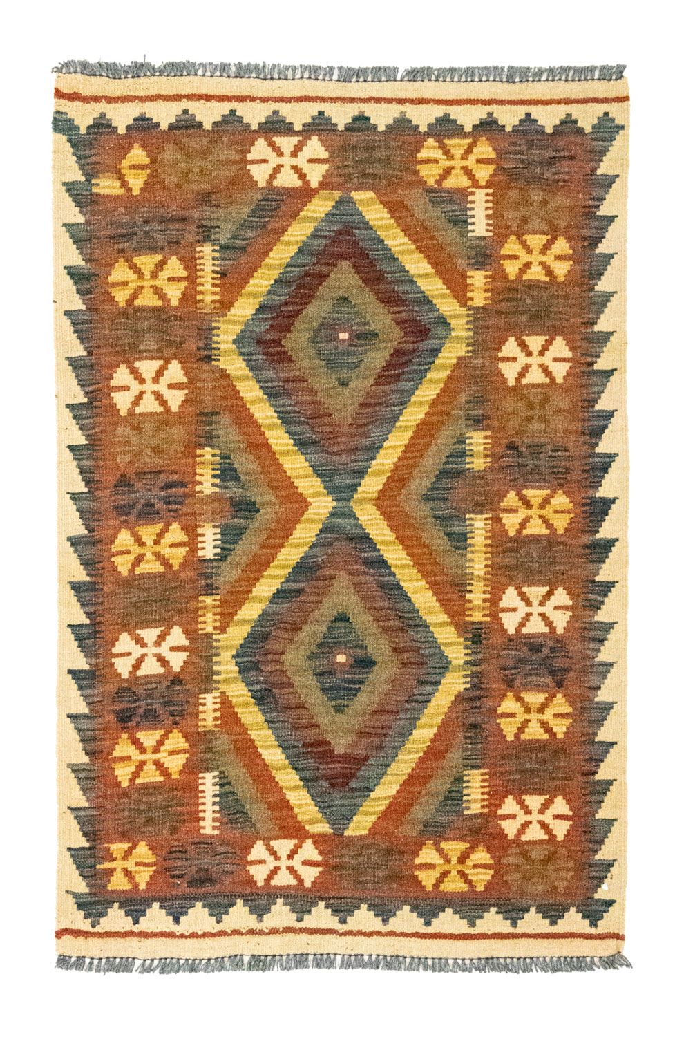 Kelim-tæppe - orientalsk - 127 x 83 cm - brun