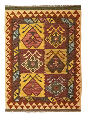Kelim-tæppe - orientalsk - 131 x 88 cm - brun