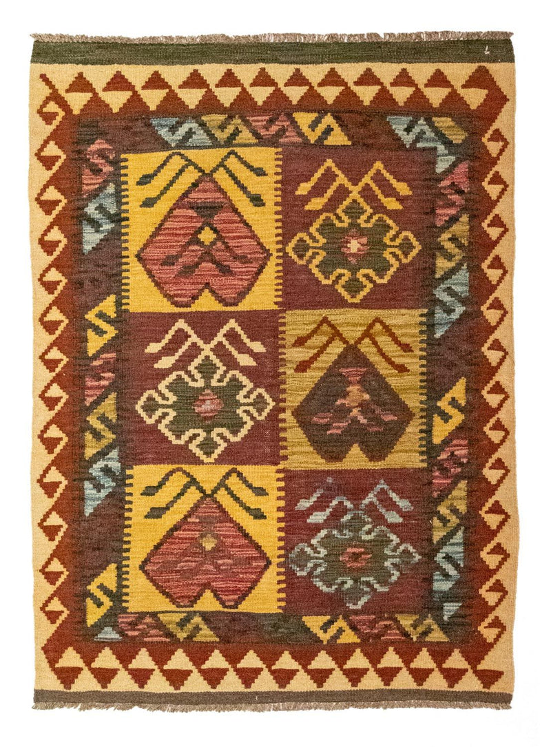 Kelim-tæppe - orientalsk - 131 x 88 cm - brun