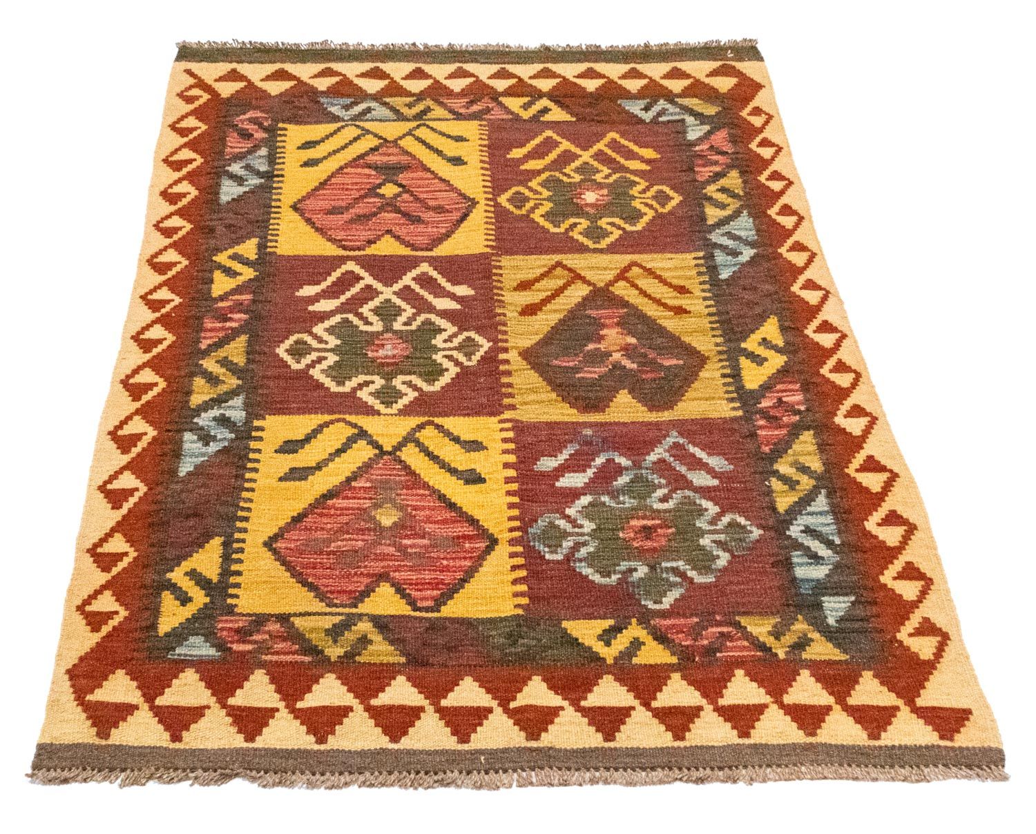 Kelim-tæppe - orientalsk - 131 x 88 cm - brun