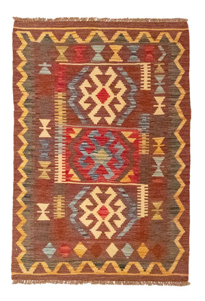 Kelim-tæppe - orientalsk - 125 x 86 cm - brun