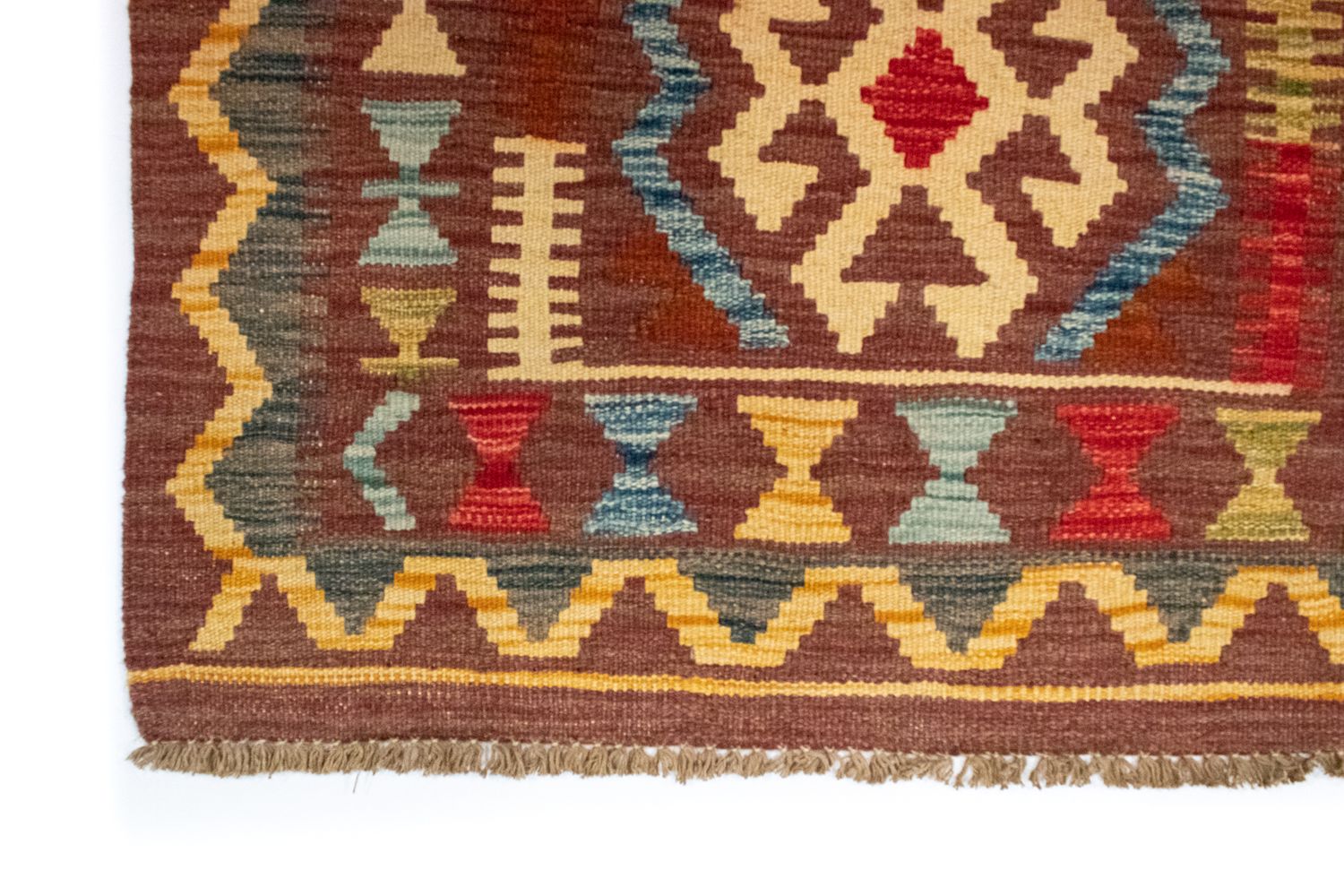Kelim-tæppe - orientalsk - 125 x 86 cm - brun