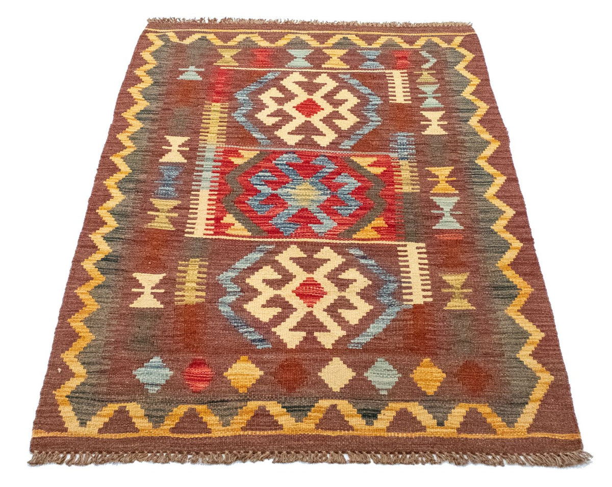 Kelim-tæppe - orientalsk - 125 x 86 cm - brun