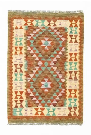 Kelim-tæppe - orientalsk - 114 x 77 cm - flerfarvet
