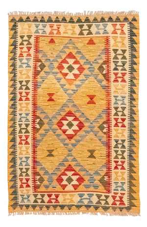 Kelim-tæppe - orientalsk - 131 x 82 cm - gul