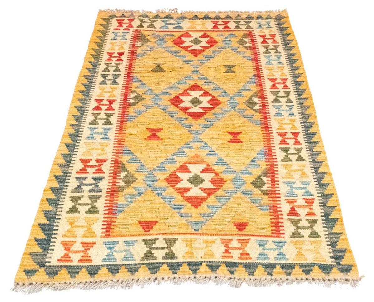 Kelim-tæppe - orientalsk - 131 x 82 cm - gul