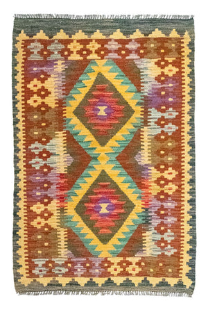 Kelim-tæppe - orientalsk - 123 x 80 cm - brun