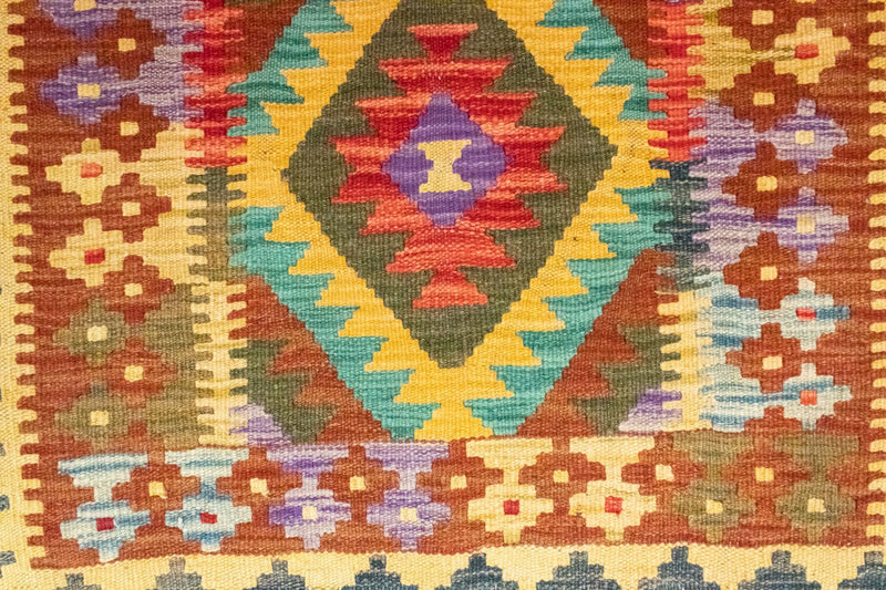 Kelim-tæppe - orientalsk - 123 x 80 cm - brun