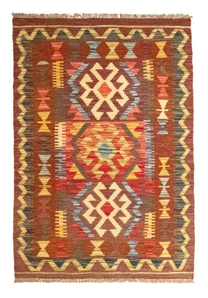 Kelim-tæppe - orientalsk - 119 x 82 cm - brun