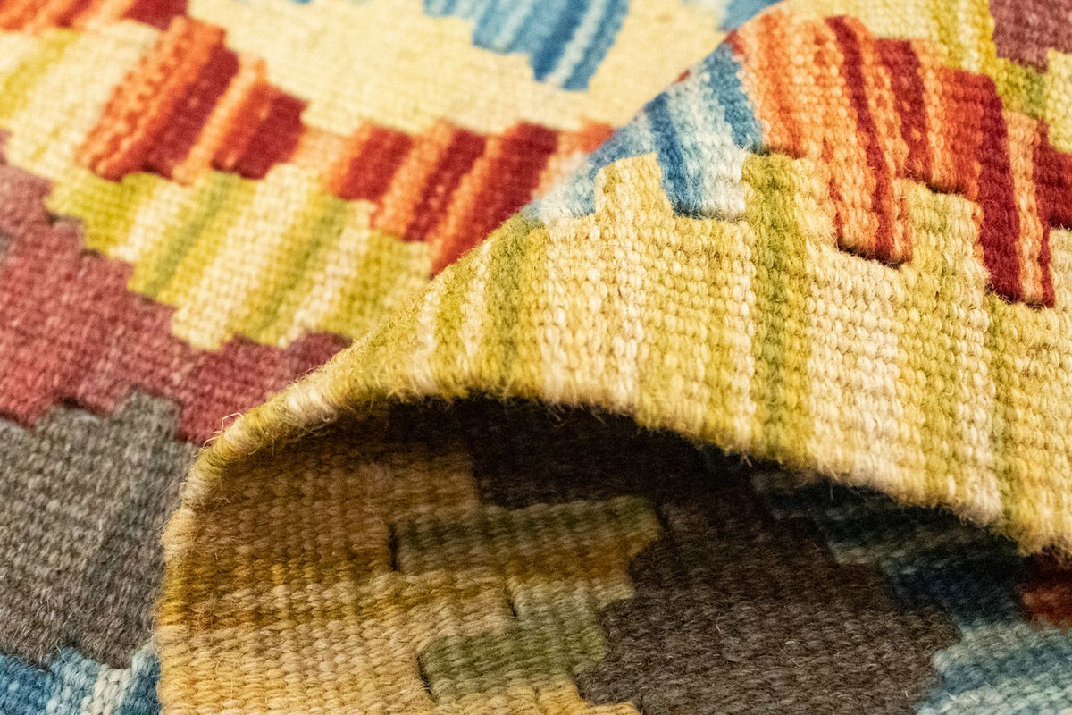 Kelim-tæppe - orientalsk - 123 x 84 cm - flerfarvet