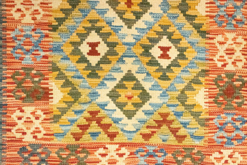 Kelim-tæppe - orientalsk - 131 x 83 cm - flerfarvet