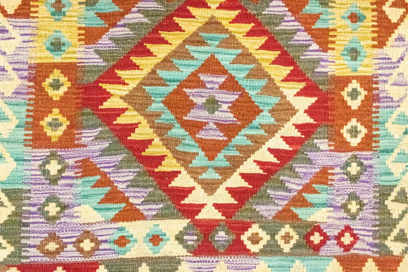 Kelim-tæppe - orientalsk - 109 x 80 cm - flerfarvet