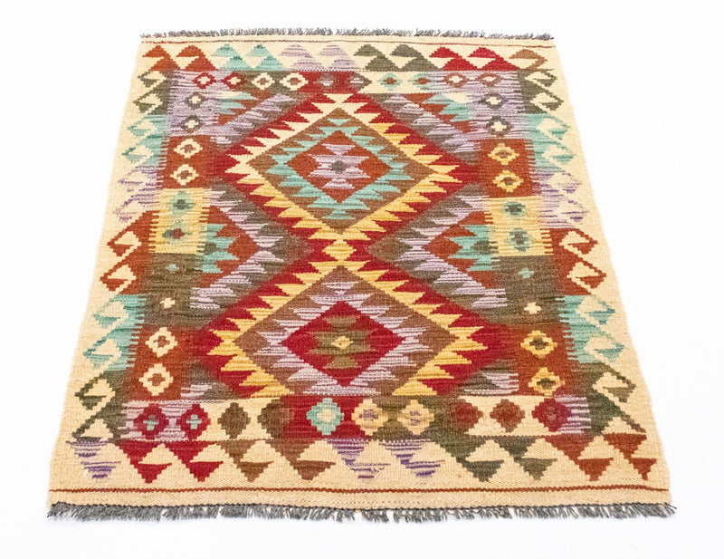 Kelim-tæppe - orientalsk - 109 x 80 cm - flerfarvet