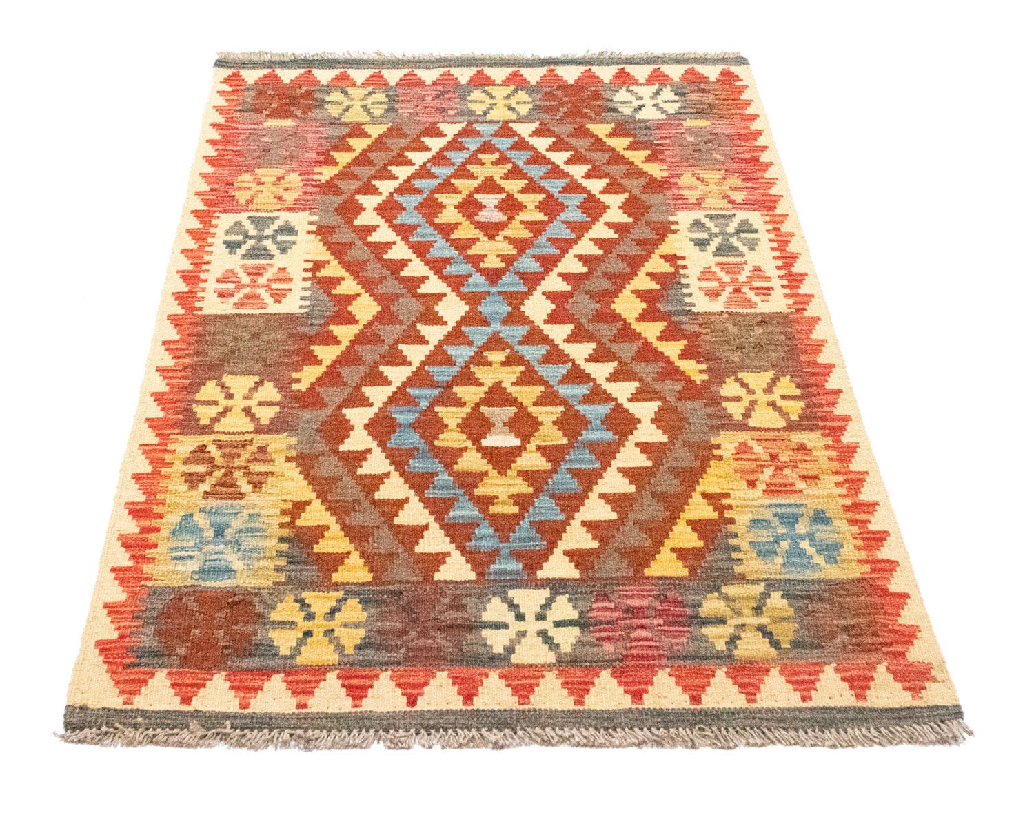 Kelim-tæppe - orientalsk - 120 x 79 cm - orange