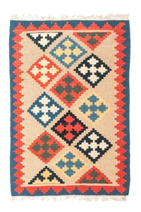 Kelim-tæppe - orientalsk - 120 x 83 cm - beige