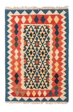 Kelim-tæppe - orientalsk - 124 x 84 cm - flerfarvet