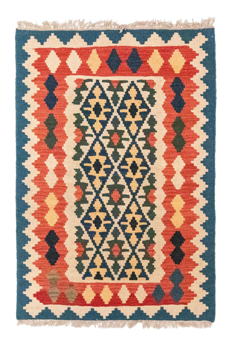 Kelim-tæppe - orientalsk - 124 x 84 cm - flerfarvet
