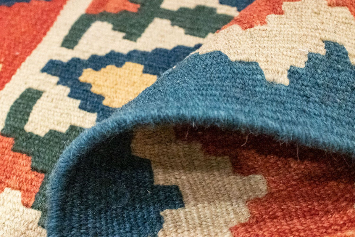 Kelim-tæppe - orientalsk - 124 x 84 cm - flerfarvet