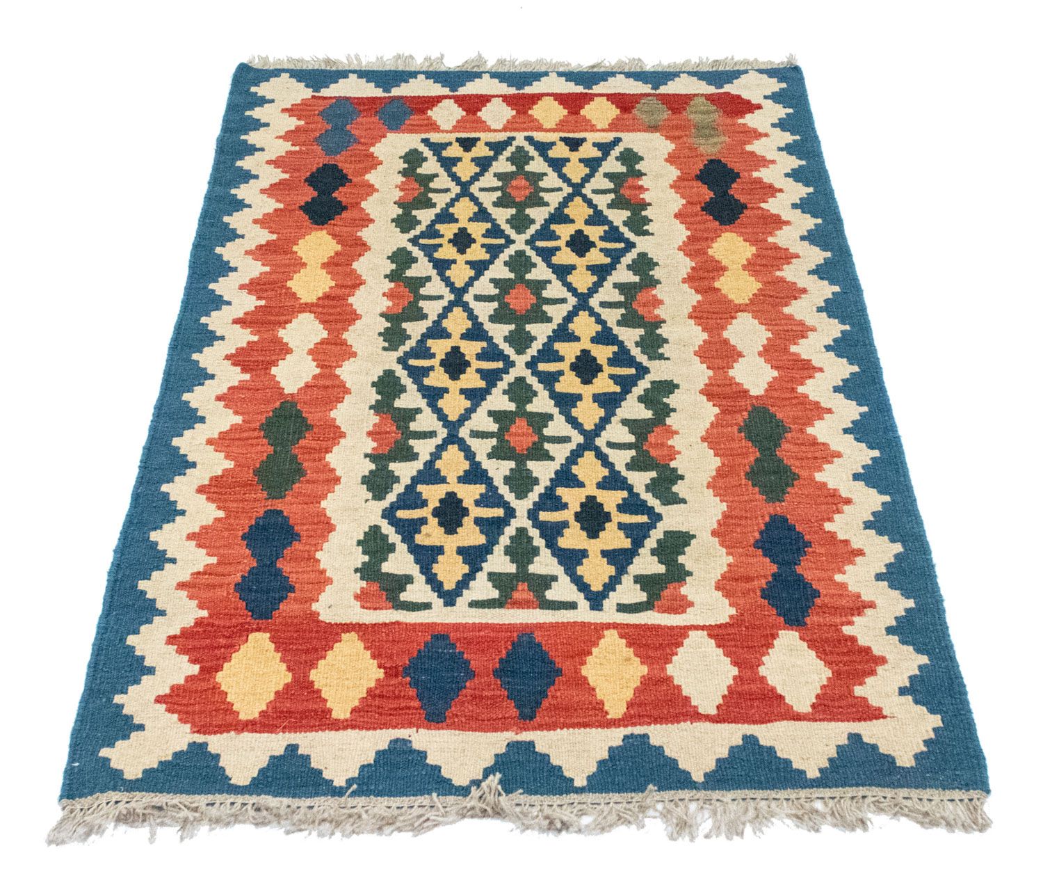 Kelim-tæppe - orientalsk - 124 x 84 cm - flerfarvet